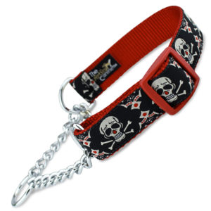 martingale dog collar with chain loop